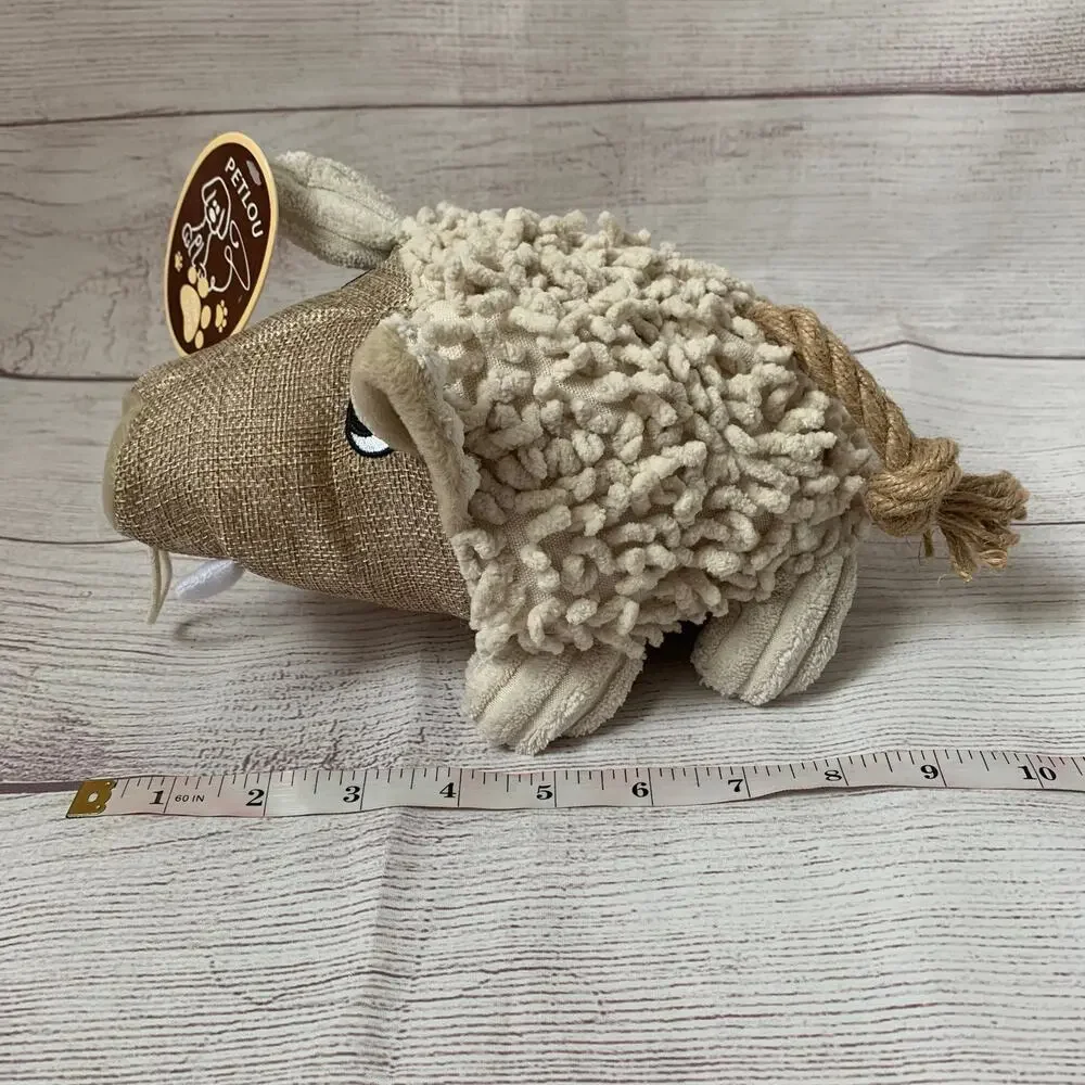 Petlou Warthog Dog Toy with Squeaker and Crinkle Ears Puppy Fetch Toss Play